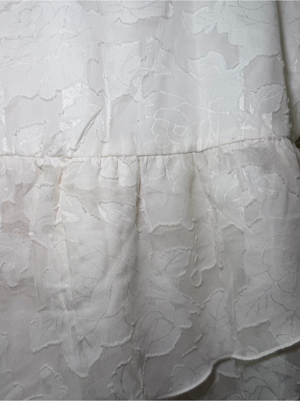 NWT Jules & Leopold Sheer Floral Burnout Ruffle Blouse Women’s Medium - Picture 9 of 11